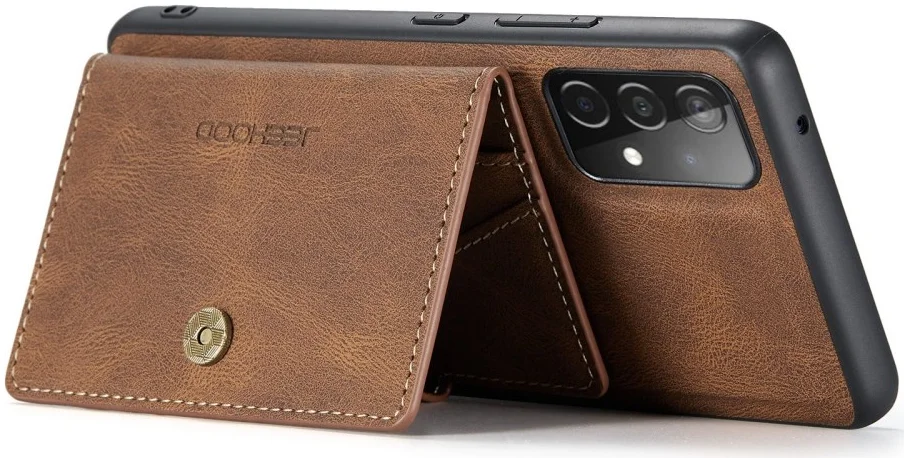 CaseMe JH-01 Samsung Galaxy A33 Hoesje Magnetische Kaarthouder Bruin afbeelding 13