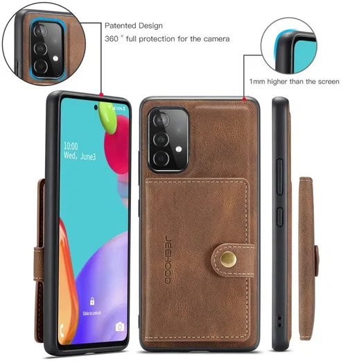 CaseMe JH-01 Samsung Galaxy A33 Hoesje Magnetische Kaarthouder Bruin afbeelding 8