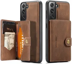CaseMe JH-01 Samsung Galaxy S22 Hoesje Magnetische Kaarthouder Bruin afbeelding
