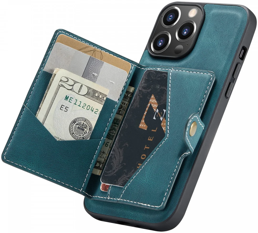 CaseMe JH-01 Apple iPhone 13 Hoesje met Magnetische Kaarthouder Blauw afbeelding 2