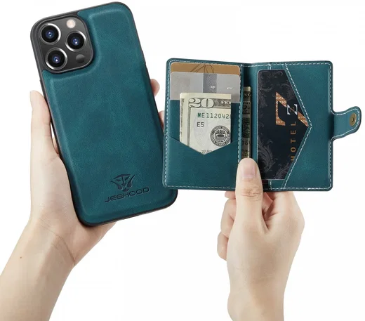 CaseMe JH-01 Apple iPhone 13 Hoesje met Magnetische Kaarthouder Blauw afbeelding 5