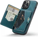 CaseMe JH-01 iPhone 15 Pro Max Hoesje Magnetische Kaarthouder Blauw