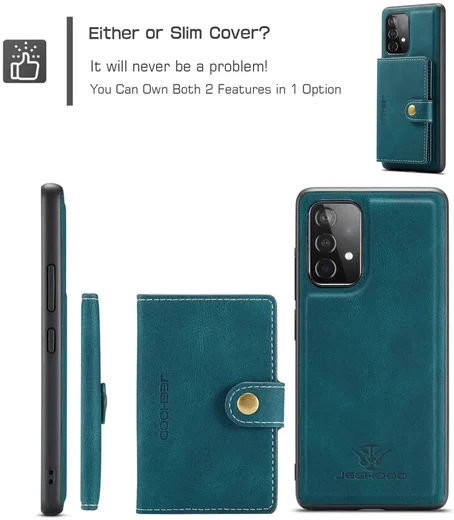 CaseMe JH-01 Samsung Galaxy A32 5G Hoesje Magnetische Pashouder Blauw afbeelding 5