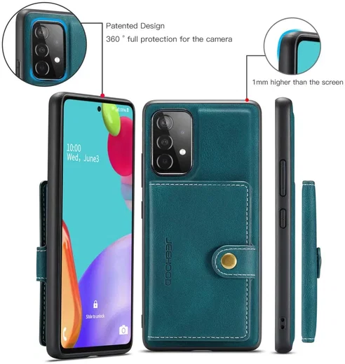 CaseMe JH-01 Samsung Galaxy A32 5G Hoesje Magnetische Pashouder Blauw afbeelding 6