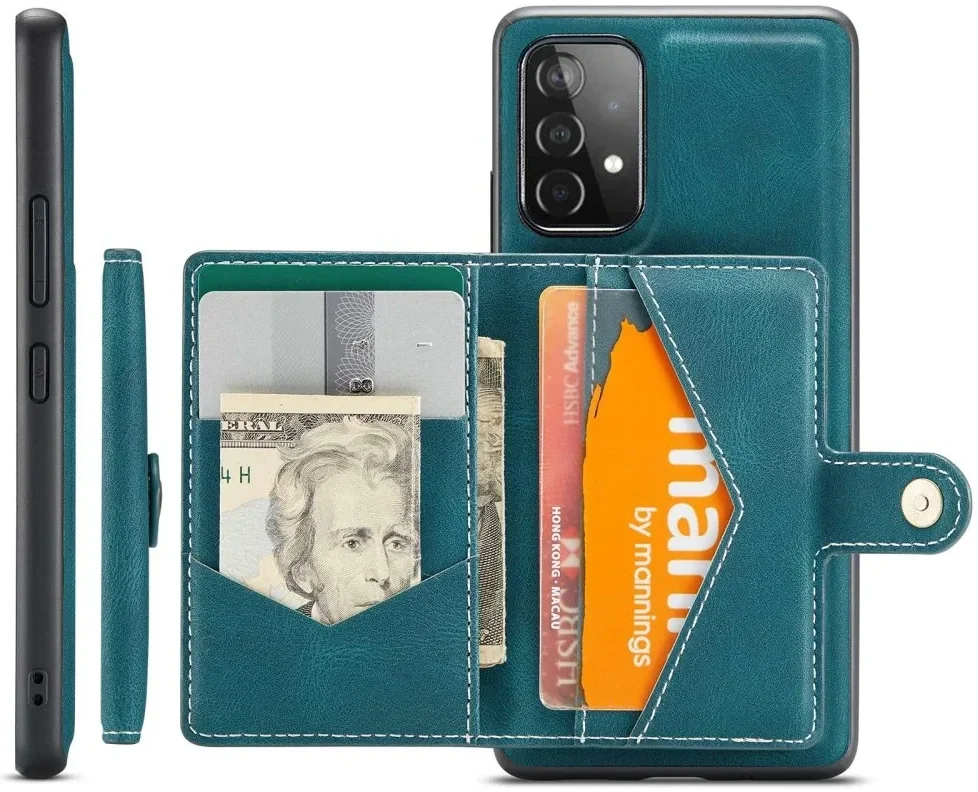 CaseMe JH-01 Samsung Galaxy A34 Hoesje Magnetische Kaarthouder Blauw afbeelding 10