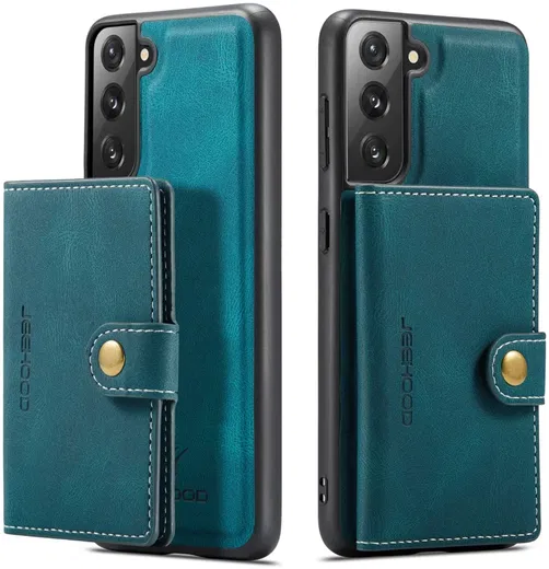 CaseMe JH-01 Samsung Galaxy S22 Hoesje Magnetische Kaarthouder Blauw afbeelding 12