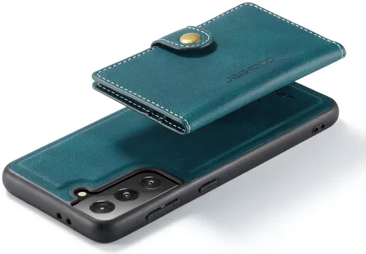 CaseMe JH-01 Samsung Galaxy S22 Hoesje Magnetische Kaarthouder Blauw afbeelding 13