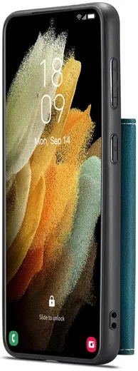 CaseMe JH-01 Samsung Galaxy S22 Hoesje Magnetische Kaarthouder Blauw afbeelding 14