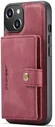 CaseMe JH-01 Apple iPhone 13 Hoesje met Magnetische Kaarthouder Rood