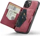 CaseMe JH-01 Apple iPhone 14 Hoesje met Magnetische Kaarthouder Rood afbeelding 1