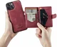 CaseMe JH-01 Apple iPhone 14 Hoesje met Magnetische Kaarthouder Rood afbeelding 3