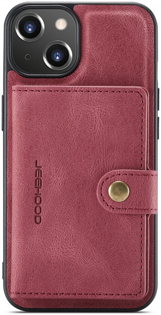 CaseMe JH-01 Apple iPhone 14 Hoesje met Magnetische Kaarthouder Rood afbeelding 6