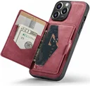 CaseMe JH-01 Apple iPhone 15 Pro Hoesje Magnetische Kaarthouder Rood