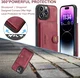 CaseMe JH-01 Apple iPhone 15 Pro Hoesje Magnetische Kaarthouder Rood afbeelding 4
