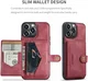 CaseMe JH-01 Apple iPhone 15 Pro Hoesje Magnetische Kaarthouder Rood afbeelding 6