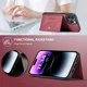 CaseMe JH-01 Apple iPhone 15 Pro Hoesje Magnetische Kaarthouder Rood afbeelding 8