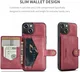 CaseMe JH-01 Apple iPhone 15 Plus Hoesje Magnetische Kaarthouder Rood afbeelding 5