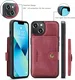 CaseMe JH-01 Apple iPhone 15 Plus Hoesje Magnetische Kaarthouder Rood afbeelding 6