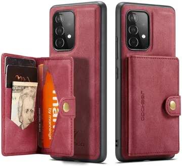 CaseMe JH-01 Samsung Galaxy A33 Hoesje Magnetische Kaarthouder Rood