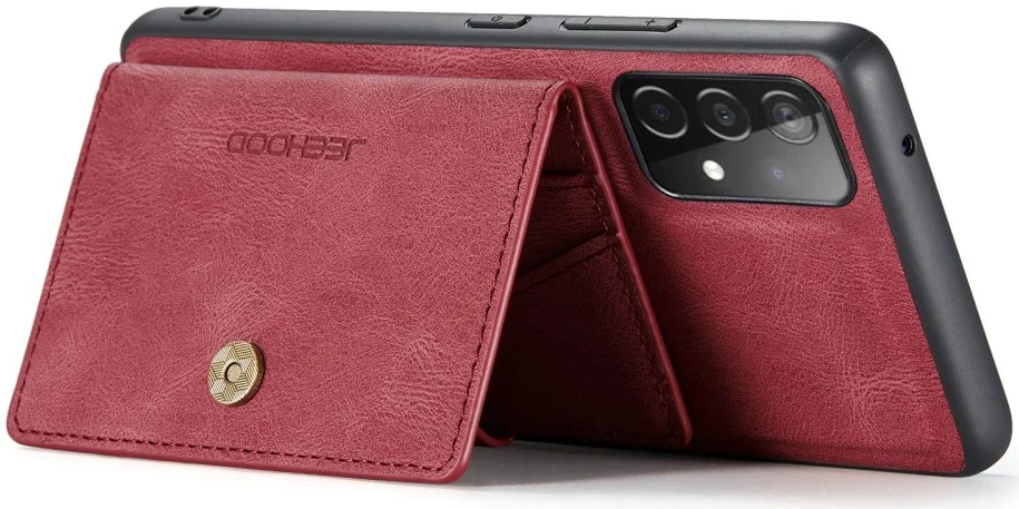 CaseMe JH-01 Samsung Galaxy A33 Hoesje Magnetische Kaarthouder Rood afbeelding 12
