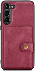 CaseMe JH-01 Samsung Galaxy S23 Hoesje Magnetische Kaarthouder Rood afbeelding