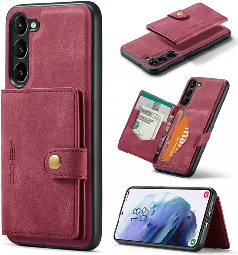 CaseMe JH-01 Samsung Galaxy S23 Hoesje Magnetische Kaarthouder Rood afbeelding 2