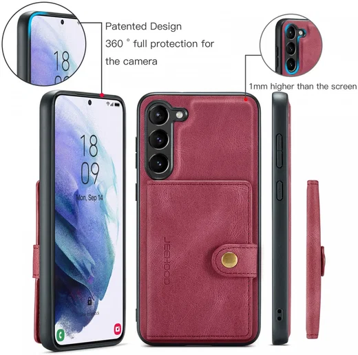 CaseMe JH-01 Samsung Galaxy S23 Hoesje Magnetische Kaarthouder Rood afbeelding 6