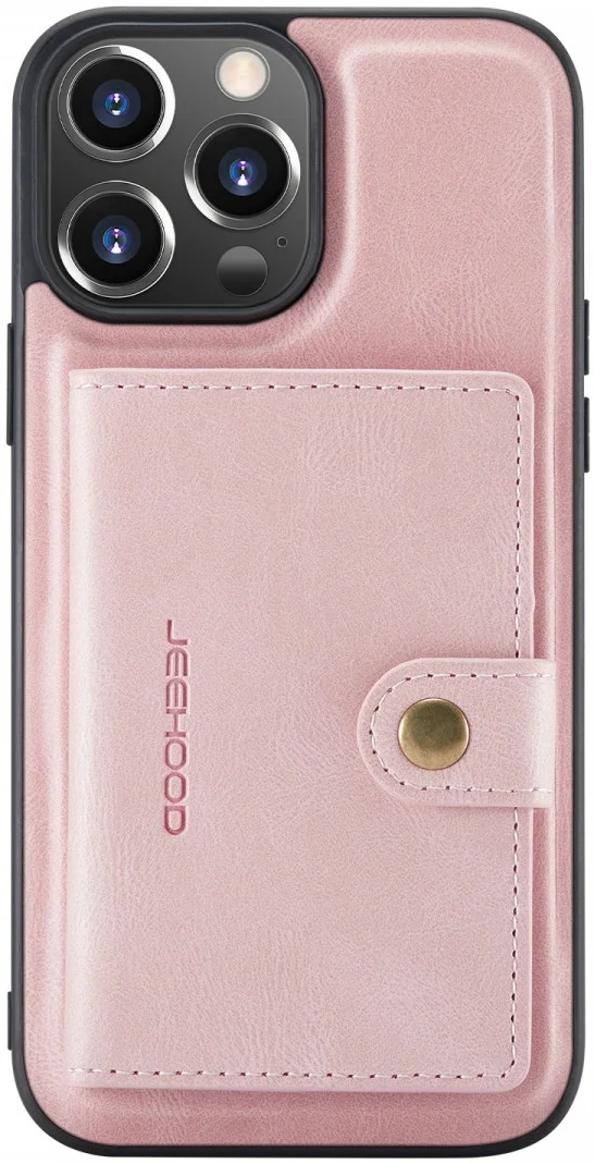 CaseMe JH-01 Apple iPhone 13 Hoesje met Magnetische Kaarthouder Roze afbeelding 3