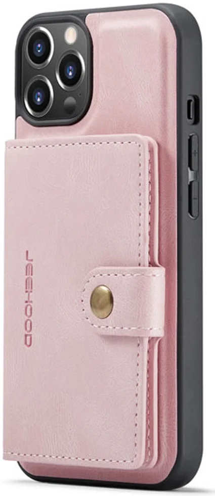 CaseMe JH-01 Apple iPhone 13 Hoesje met Magnetische Kaarthouder Roze afbeelding 1