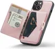 CaseMe JH-01 Apple iPhone 15 Hoesje met Magnetische Kaarthouder Roze