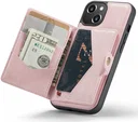 CaseMe JH-01 Apple iPhone 15 Hoesje met Magnetische Kaarthouder Roze