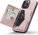 CaseMe JH-01 Apple iPhone 15 Pro Hoesje Magnetische Kaarthouder Roze