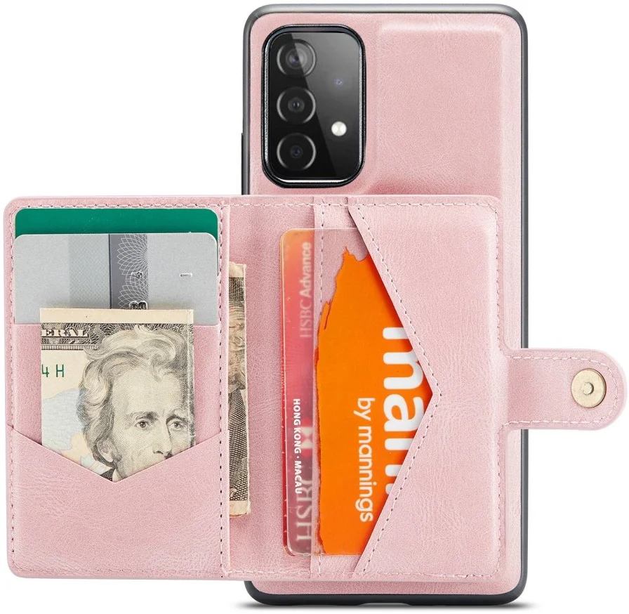 CaseMe JH-01 Samsung Galaxy A32 5G Hoesje Magnetische Pashouder Roze afbeelding 2