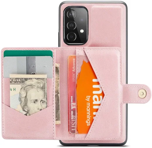 CaseMe JH-01 Samsung Galaxy A32 5G Hoesje Magnetische Pashouder Roze afbeelding 2