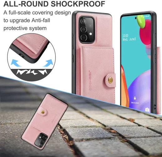 CaseMe JH-01 Samsung Galaxy A32 5G Hoesje Magnetische Pashouder Roze afbeelding 4