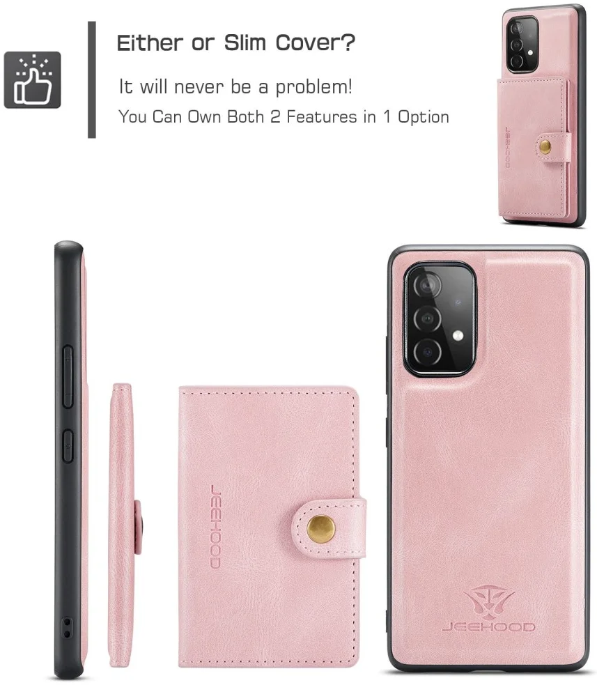 CaseMe JH-01 Samsung Galaxy A32 5G Hoesje Magnetische Pashouder Roze afbeelding 5