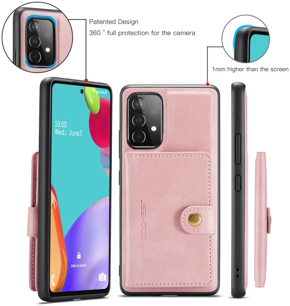 CaseMe JH-01 Samsung Galaxy A32 5G Hoesje Magnetische Pashouder Roze afbeelding 6