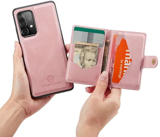 CaseMe JH-01 Samsung Galaxy A32 5G Hoesje Magnetische Pashouder Roze afbeelding 7
