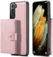 CaseMe JH-01 Samsung Galaxy S22 Hoesje Magnetische Kaarthouder Roze afbeelding 14