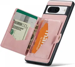 CaseMe JH-01 Google Pixel 8 Hoesje met Magnetische Kaarthouder Roze afbeelding