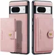CaseMe JH-01 Google Pixel 8a Hoesje met Magnetische Kaarthouder Roze afbeelding 1