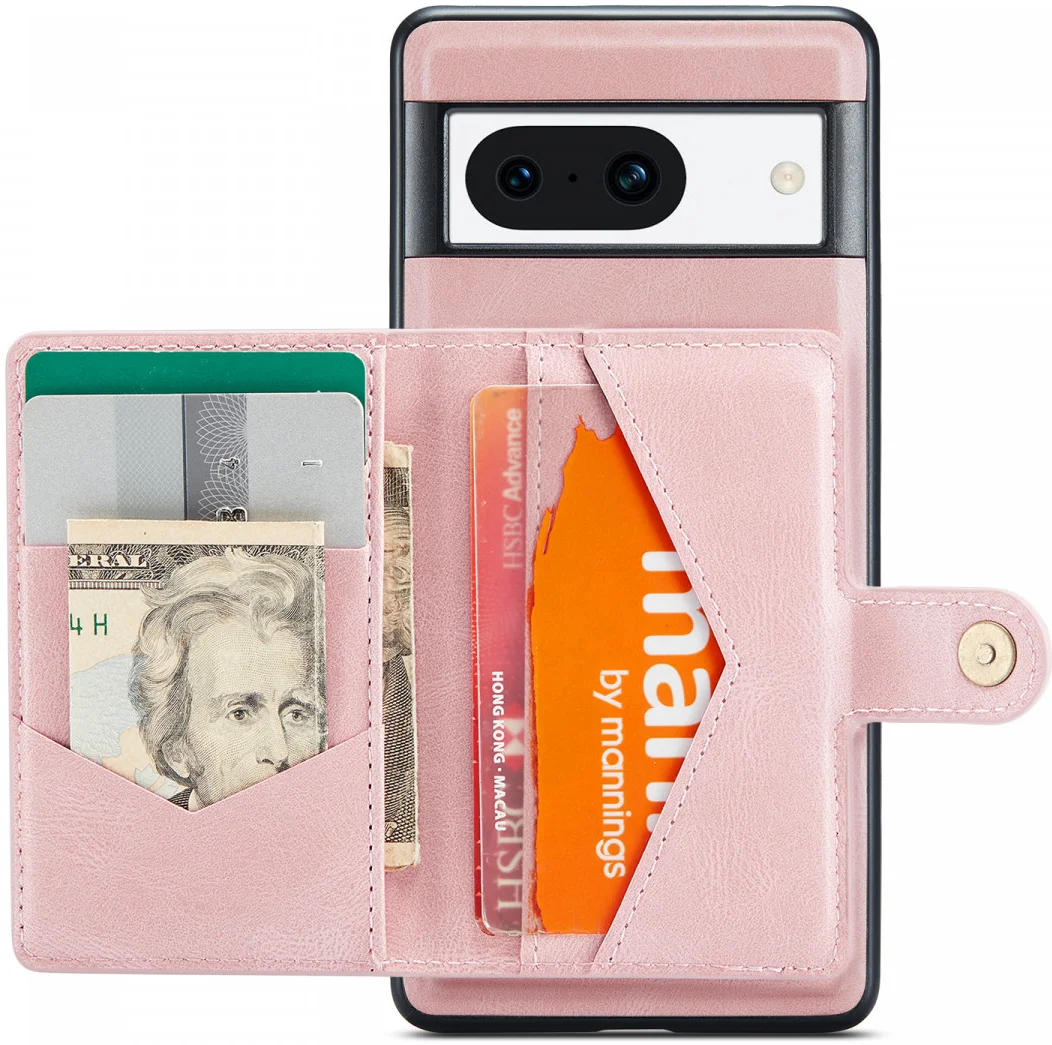 CaseMe JH-01 Google Pixel 8a Hoesje met Magnetische Kaarthouder Roze afbeelding 15
