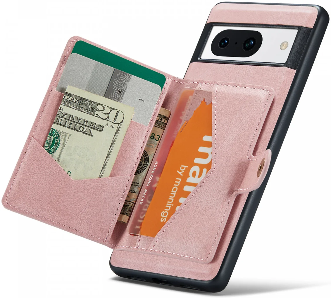 CaseMe JH-01 Google Pixel 8a Hoesje met Magnetische Kaarthouder Roze afbeelding 2