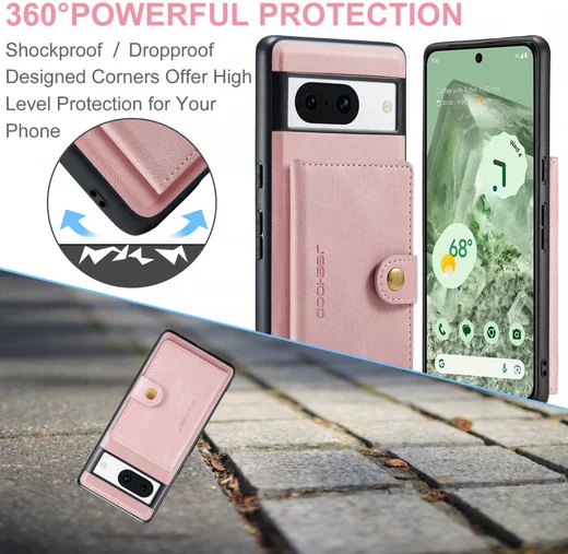 CaseMe JH-01 Google Pixel 8a Hoesje met Magnetische Kaarthouder Roze afbeelding 4