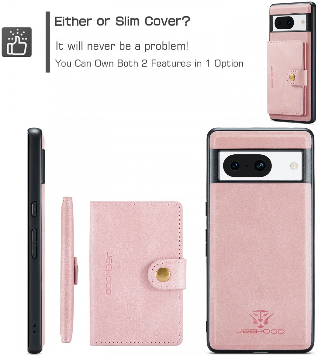 CaseMe JH-01 Google Pixel 8a Hoesje met Magnetische Kaarthouder Roze afbeelding 7