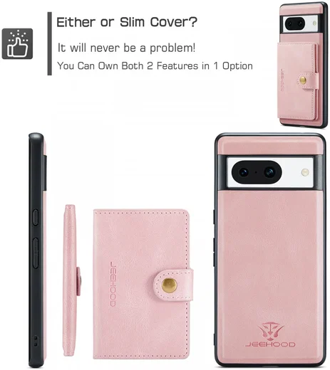 CaseMe JH-01 Google Pixel 8a Hoesje met Magnetische Kaarthouder Roze afbeelding 7