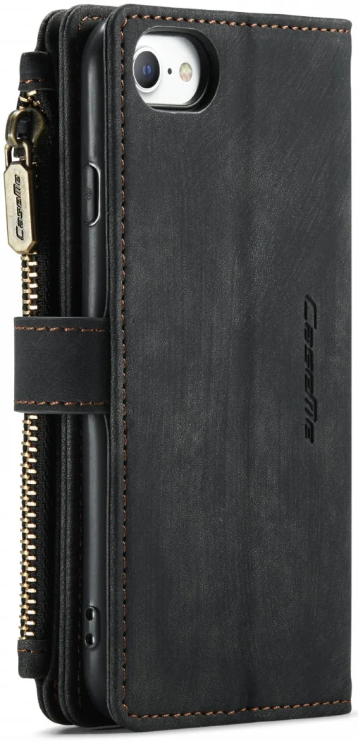 CaseMe C30 iPhone SE (2020 / 2022) Hoesje Pasjeshouder Book Case Zwart afbeelding 5