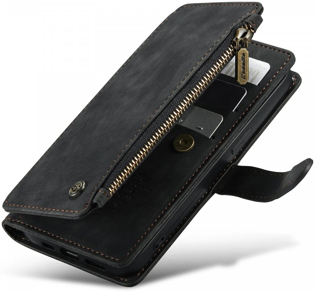 CaseMe C30 Apple iPhone 13 Hoesje Pasjeshouder Book Case Zwart afbeelding 1