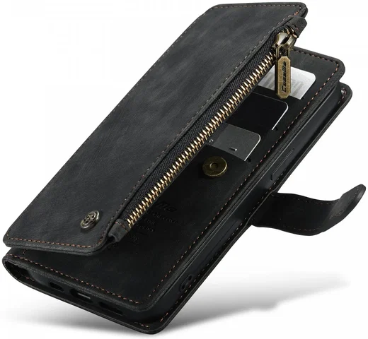 CaseMe C30 Apple iPhone 13 Hoesje Pasjeshouder Book Case Zwart afbeelding 1