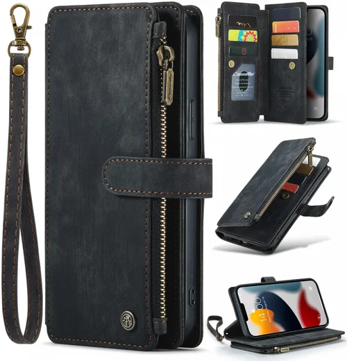 CaseMe C30 Apple iPhone 13 Pro Max Hoesje Pasjeshouder Book Case Zwart afbeelding 3